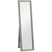 homcom espejo de cuerpo entero con marco mdf 157x37 cm gris   aosom espana