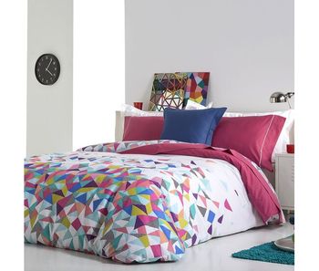 Funda nórdica echo  fucsia/azul/verde/blanco 155x220 cm