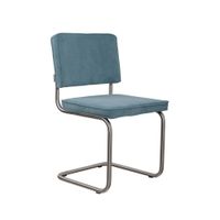 silla de comedor de terciopelo azul ridge