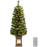 120cm arbol de navidad artificial preiluminado en maceta costway 50 x 50 120 cm