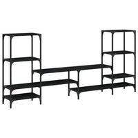 mueble tv  mueble de salon  armario tv madera de ingenieria negro 2065x285x95 cm
