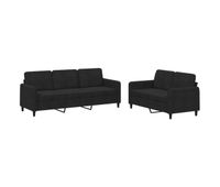 vidaxl juego de sofas 2 piezas terciopelo negro