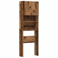 armario lavadora madera ingenieria madera antigua 64x24x190 cm vidaxl