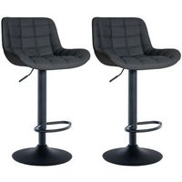 set de 2 taburetes de bar tover simil cuero negro 54x48x81 cm clp