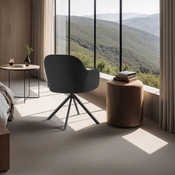 2 sillas de comedor giratoria 360º terciopelo, 56x59x81 cm negro/negro