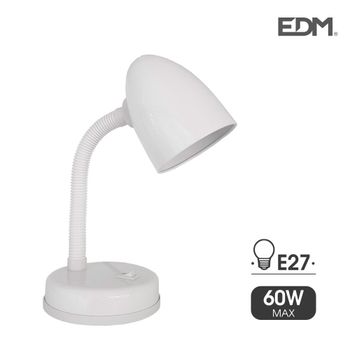 Edp 30257 Flexo de Sobremesa, Modelo Amsterdam, E27, 60W, Blanco