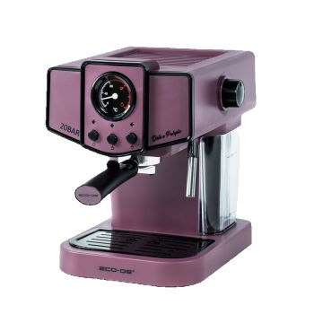 ECODE® Cafetera Express con 20 Bares de Presión y 1050 W, Vaporizador, Deposito de 1.5L, Calientatazas, Termometro, Brazo Doble Salida, Dosificador con Prensador, Mono/Doble dosis - Delice Purple