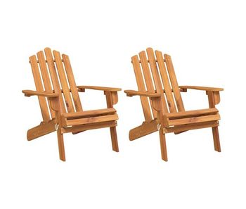 Juego de 2 sillas de jardín adirondack - silla de exterior madera maciza de acacia