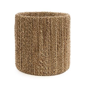 Pantalla De Lámpara De Mesa Fibra De Hierba Marina Bazar Bizar Chalki Natural