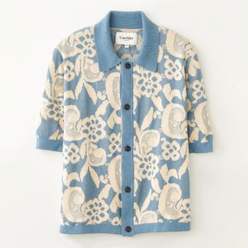 Corridor Floral Pima Cotton-Jacquard Knit Shirt - L