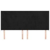 cabecero cama mueble de dormitorio con orejas de terciopelo 203 x 16 x 118128 cm negro m020004012