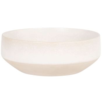 Ensaladera de gres blanco y beige