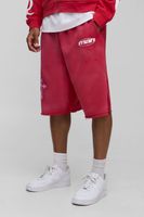 pantalon deportivo de tela jersey desgastado con estampado grafico de cruces rojo