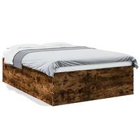estructura de cama madera de ingenieria roble ahumado 120x190cm vidaxl