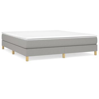 Cama Matrimonial - Cama Para Adultos Sin Colchón Tela Gris Claro 160x200 Cm