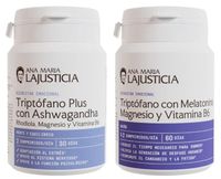 ana maria lajusticia triptofano plus ashwagandha  rhodiola  magnesio 60 comprimidos  triptofano  melatonina  magnesio y vit b6 60 comprimidos