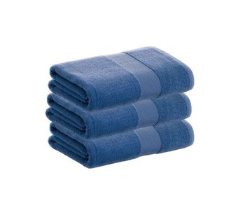 Pack 3 toallas azul ducha de algodón donegal 70x140 cm algodón 100% de 500gr/m2 de calidad con secado extra-rápido y de tendencia para primavera-verano