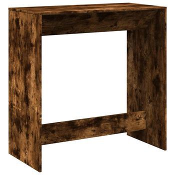 Mesa Alta De Bar Madera Ingeniería Roble Ahumado 102x50x103,5cm Vidaxl