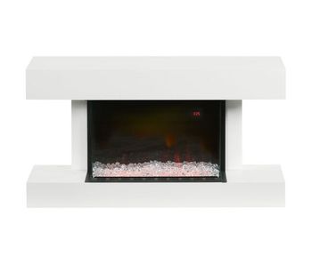 Homcom chimenea eléctrica 1000w/2000w chimenea decorativa de pared o pie con temperatura ajustable silencioso temporizador y control remoto para sala 15-25 m² 98x27x54,5 cm blanco