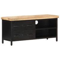 mueble para tv de madera maciza de mango rugosa 90x30x41 cm vidaxl