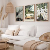 set de 3 cuadros 225 marco premium chapado en roble 30x40 cm