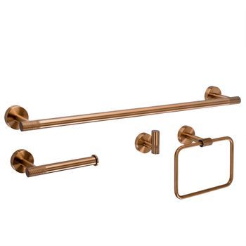 Juego De Colgadores De Baño Rea Grid Brush Copper