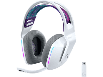 Auriculares gaming - Logitech G G733, Diadema, Inalámbricos, Micrófono, PC/Mac/PS, Hasta 29h de batería, 7.1 canales, 16.8 millones colores, Blanco