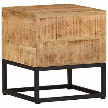 Mesa Auxiliar De Madera De Mango Rugosa 30x30x33 Cm Vidaxl