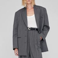 anine bing declan wool-blend blazer - s
