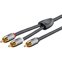 cable rca y goobay 5 m negroplata conectores chapados en oro