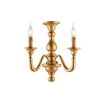 Aplique De Madera Lucca Antiguo Dorado 2 Luces .35 P.21 Bl271-ap2-or