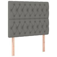 cabecero accesorio para dormir mueble de dormitorio acolchado 2 piezas 90 x 7 x 7888 cm tela gris oscuro tdl0206334