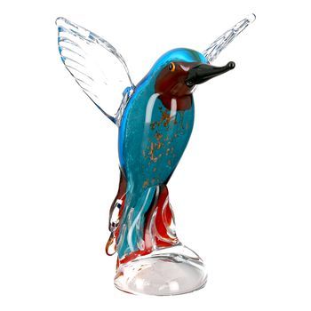 Casablanca By Gilde Figurita De Cristal Decorativa Martín Pescador, Artesanal H. 22 Cm