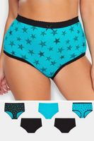 yours juego 5 bragas algodon azules y negras estrellas