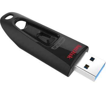 SANDISK 16 GB Ultra USB 3.0 Memory Stick - Black, Black