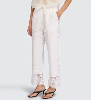 Semicouture para mujer. S6SG30 Pantalón Ottoline blanco (46), Casual, Algodón