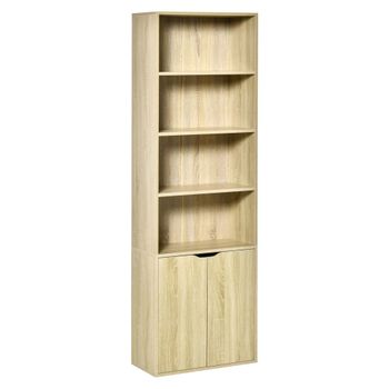 Estantería para libros 59x29x180 cm madera natural
