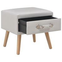 mesita de noche  mesa auxiliar  mesilla blanco 40x35x40 cm cuero sintetico