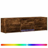 mueble de tv con led 140 x 34 x 40 cm roble ahumado vidaxl