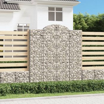 Cestas De Gaviones 2 Piezas | Gavión Para Piedras | Gavión Decorativo Forma De Arco Hierro 200x50x220/240 Cm Cfw241422