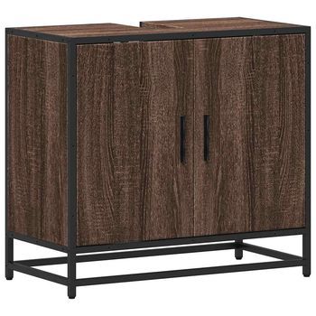 Mueble De Baño | Armario De Lavabo Madera De Ingeniería Roble Marrón 65x33x60 Cm