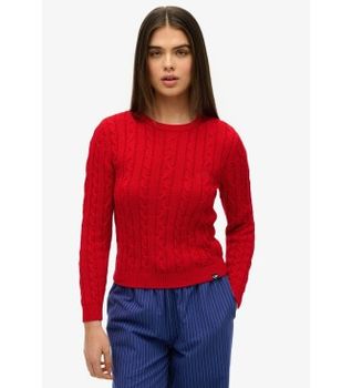 Superdry para mujer. W6110685A Jersey Essentials Slim rojo (M), Casual, Acrílico