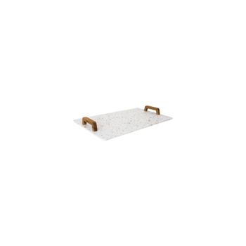 Bandeja para servir residuos plásticos con asa de madera, 54x34x1 cm