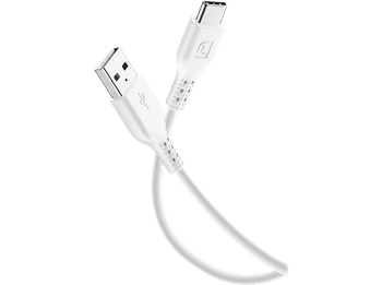 Cable USB a USB-C - CellularLine POWER, Tipo C, 200 cm, 18W, Blanco