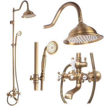 Conjunto De Ducha Rea Bergamo Antique Bronze