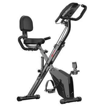Bicicleta Estática Plegable Con Resistencia Magnética, Monitor LCD Y Soporte Para Teléfono,Negro,RATTANTREE
