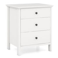 costway mesita de noche con 3 cajones para dormitorio cofre de almacenamiento compacto mesa lateral para sofa mesa auxiliar para salon blanco