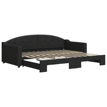 Sofá Cama Nido Tela Negro 90x200 Cm Vidaxl