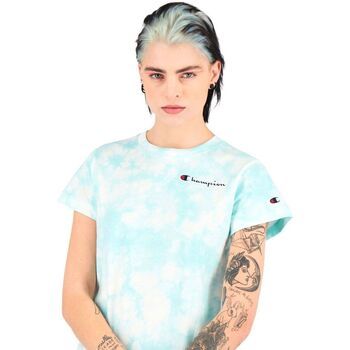Champion Tops y Camisetas T-Shirt Watercolor Donna Logo Azzurro Acqua 113939 para mujer