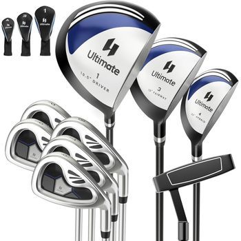 Juego Completo De Palos De Golf De 9 Piezas Para Hombre, Driver De Aleación Costway 119 X 15 X 14 Cm